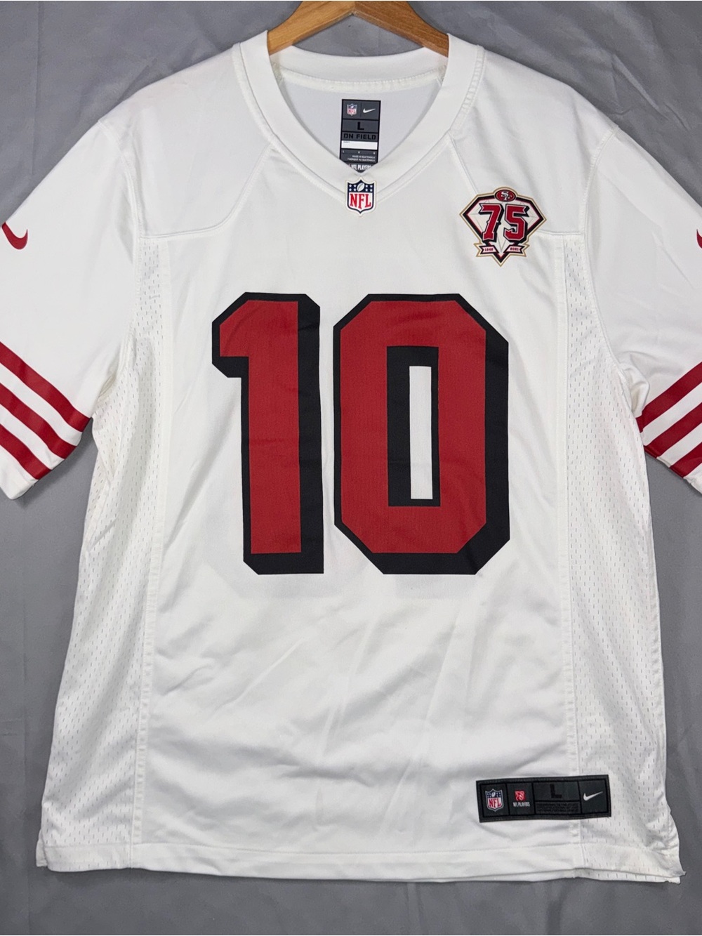 San Francisco 49ers Jersey Men's Large 75TH NFL Football Jimmy Garoppolo 10 Nike